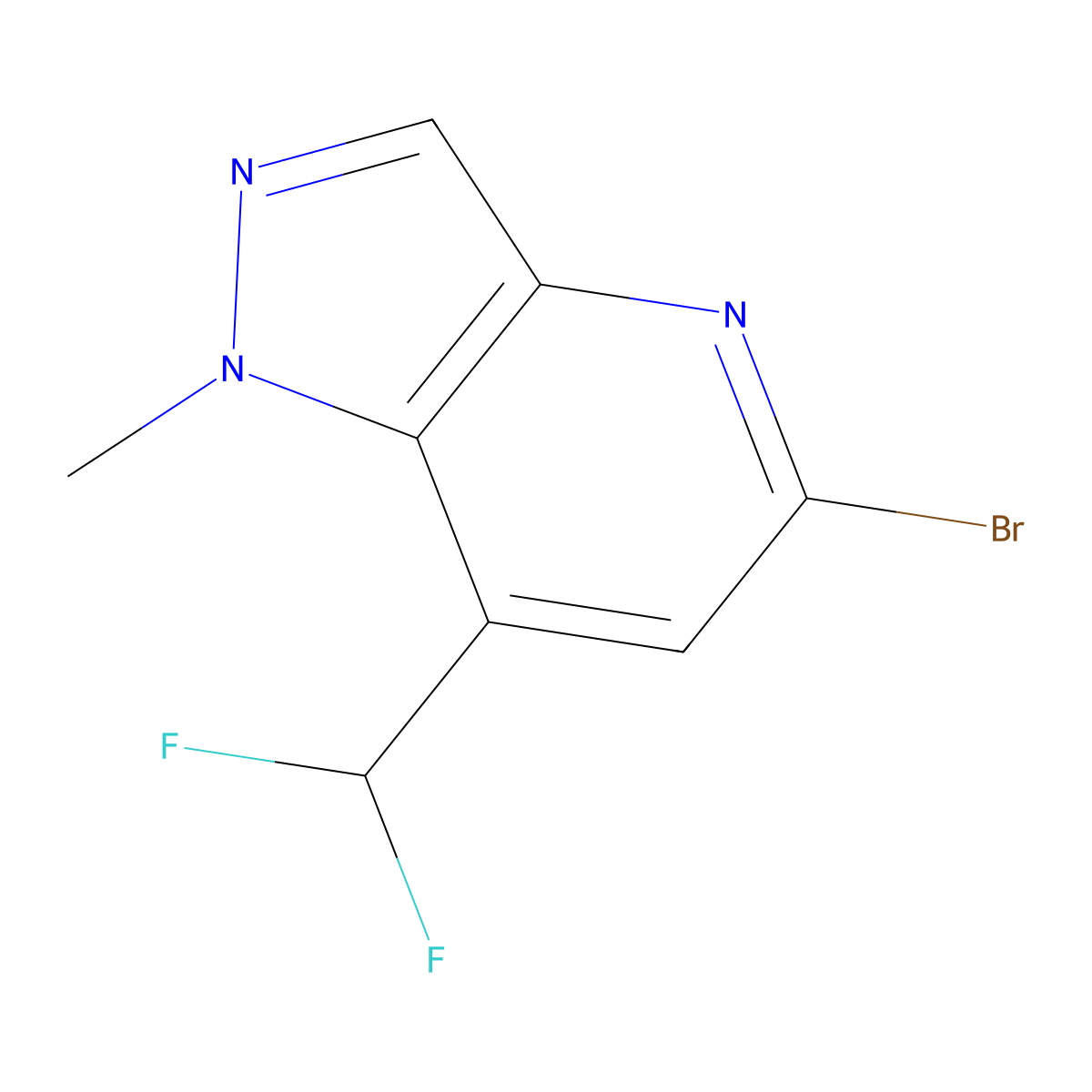 5-Bromo-7-(difluoromethyl)-1-methyl-1H-pyrazolo[4,3-b]pyridine molecular structure, CAS 1956366-44-1