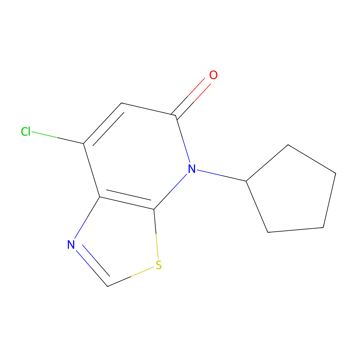 7-Chloro-4-cyclopentylthiazolo[5,4-b]pyridin-5(4H)-one molecular structure, CAS 1956366-48-5