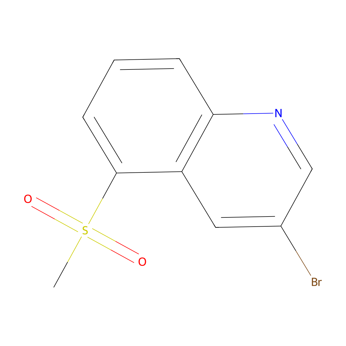 3-Bromo-5-(methylsulfonyl)quinoline molecular structure, CAS 1956366-71-4