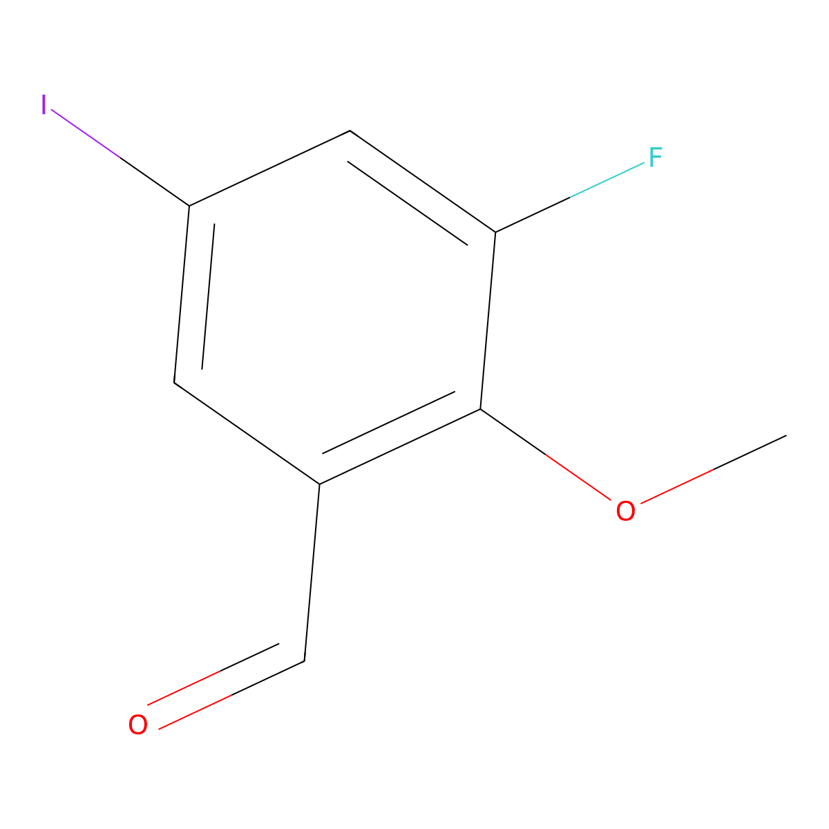 3-Fluoro-5-iodo-2-methoxybenzaldehyde molecular structure, CAS 1956367-03-5