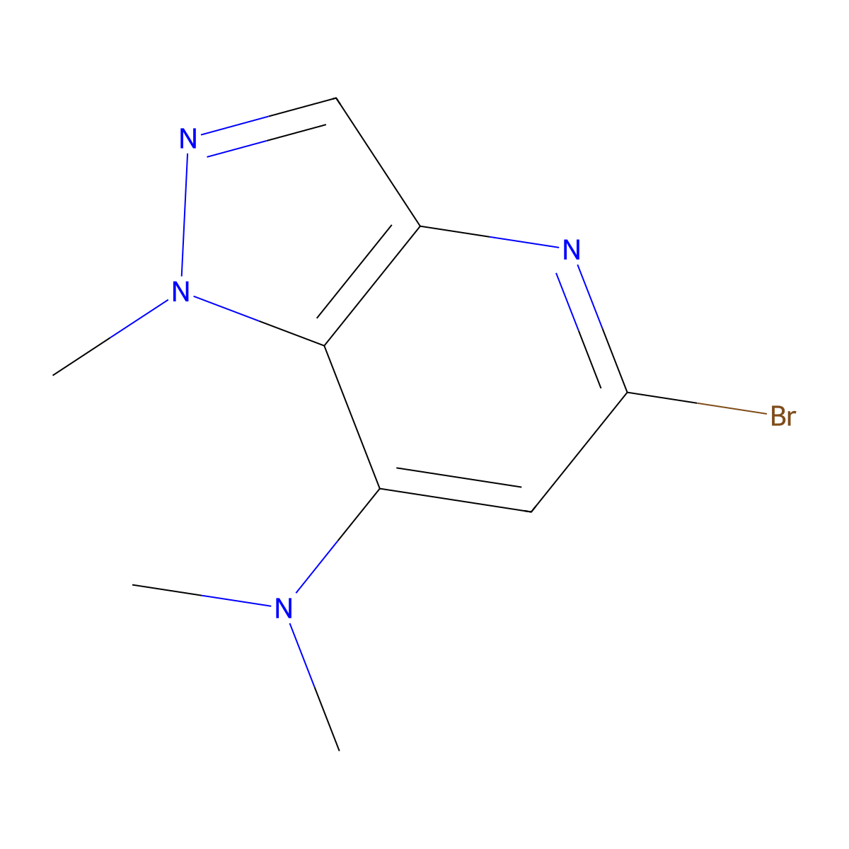 5-Bromo-N,N,1-trimethyl-1H-pyrazolo[4,3-b]pyridin-7-amine molecular structure, CAS 1956367-04-6
