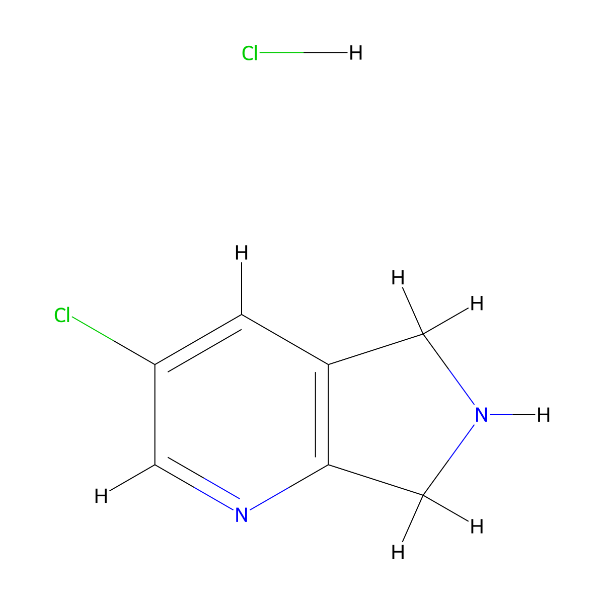 3-chloro-6,7-dihydro-5H-pyrrolo[3,4-b]pyridine hydrochloride molecular structure, CAS 1956367-19-3