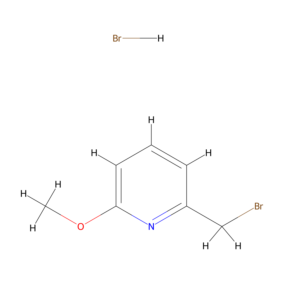 2-(Bromomethyl)-6-methoxypyridine hydrobromide molecular structure, CAS 1956367-38-6