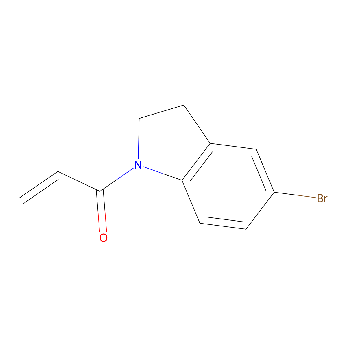 1-(5-bromo-2,3-dihydro-1H-indol-1-yl)prop-2-en-1-one molecular structure, CAS 1956368-28-7