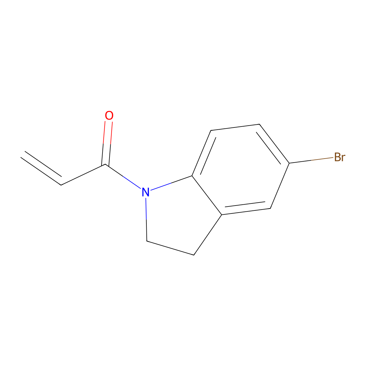 1-(5-bromo-2,3-dihydro-1H-indol-1-yl)prop-2-en-1-one molecular structure, CAS 1956368-28-7