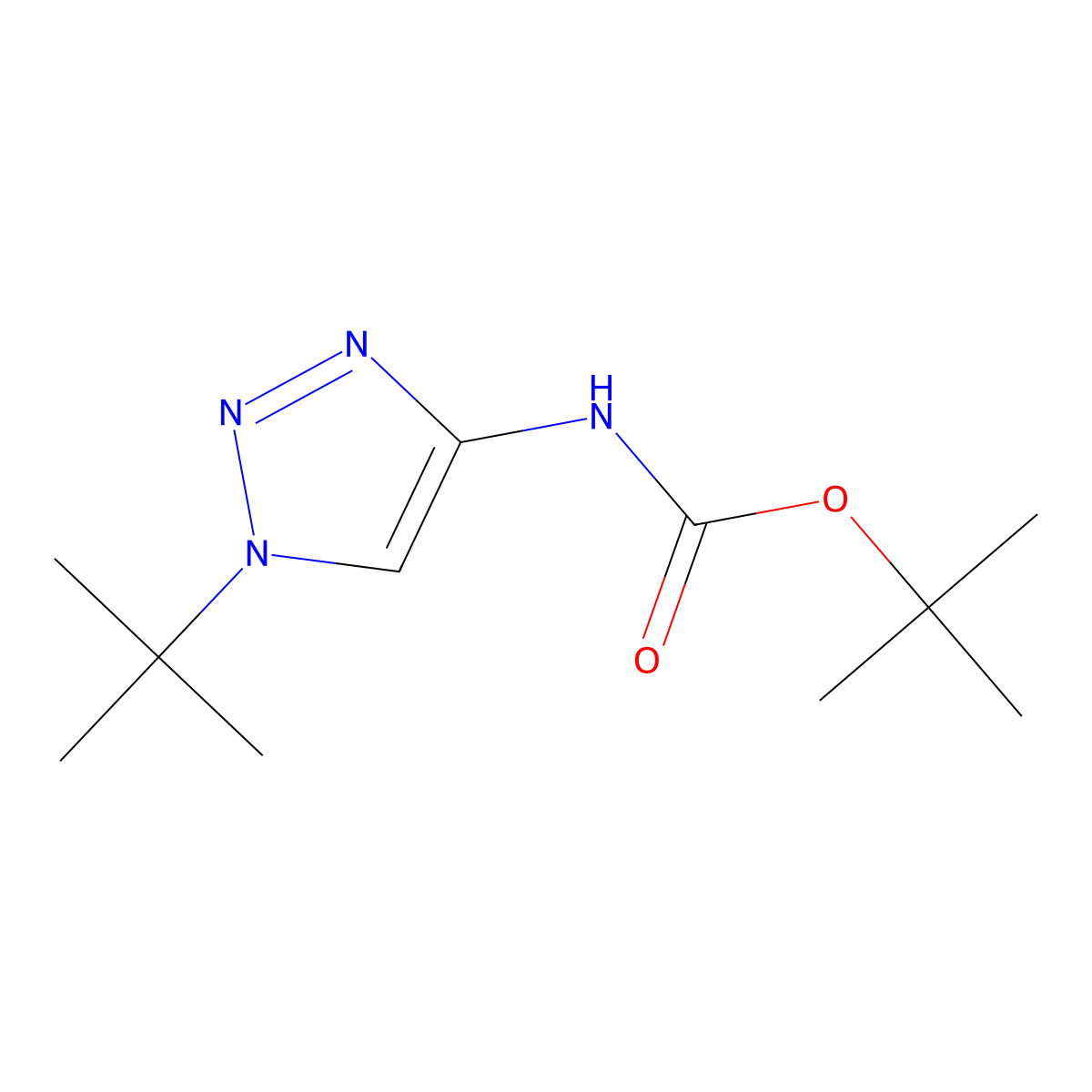 tert-Butyl (1-(tert-butyl)-1H-1,2,3-triazol-4-yl)carbamate molecular structure, CAS 1956369-19-9