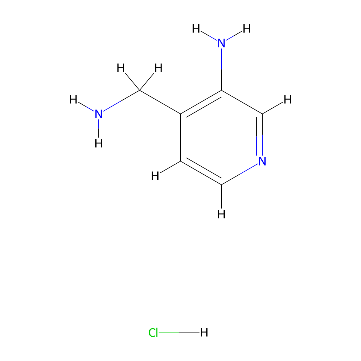 4-(Aminomethyl)pyridin-3-amine hydrochloride molecular structure, CAS 1956369-29-1