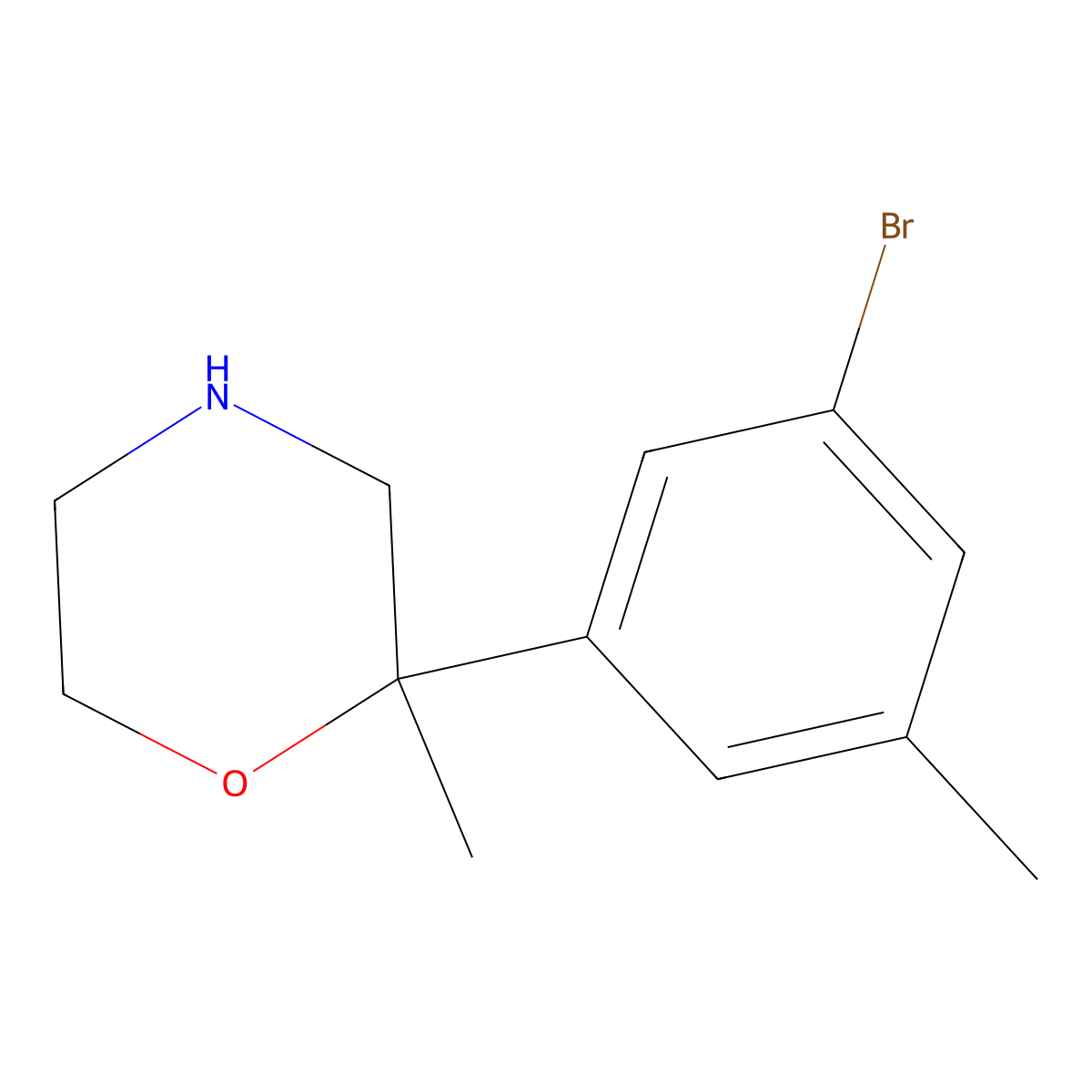 2-(3-Bromo-5-methylphenyl)-2-methylmorpholine molecular structure, CAS 1956369-37-1