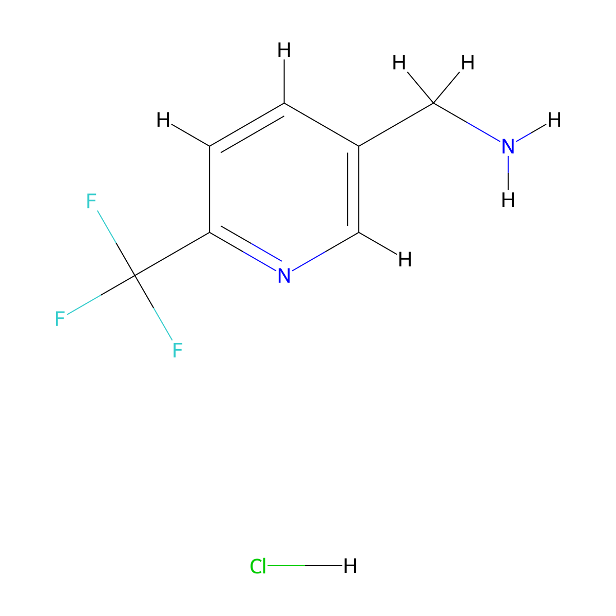 (6-(Trifluoromethyl)pyridin-3-yl)methanamine hydrochloride molecular structure, CAS 1956369-51-9