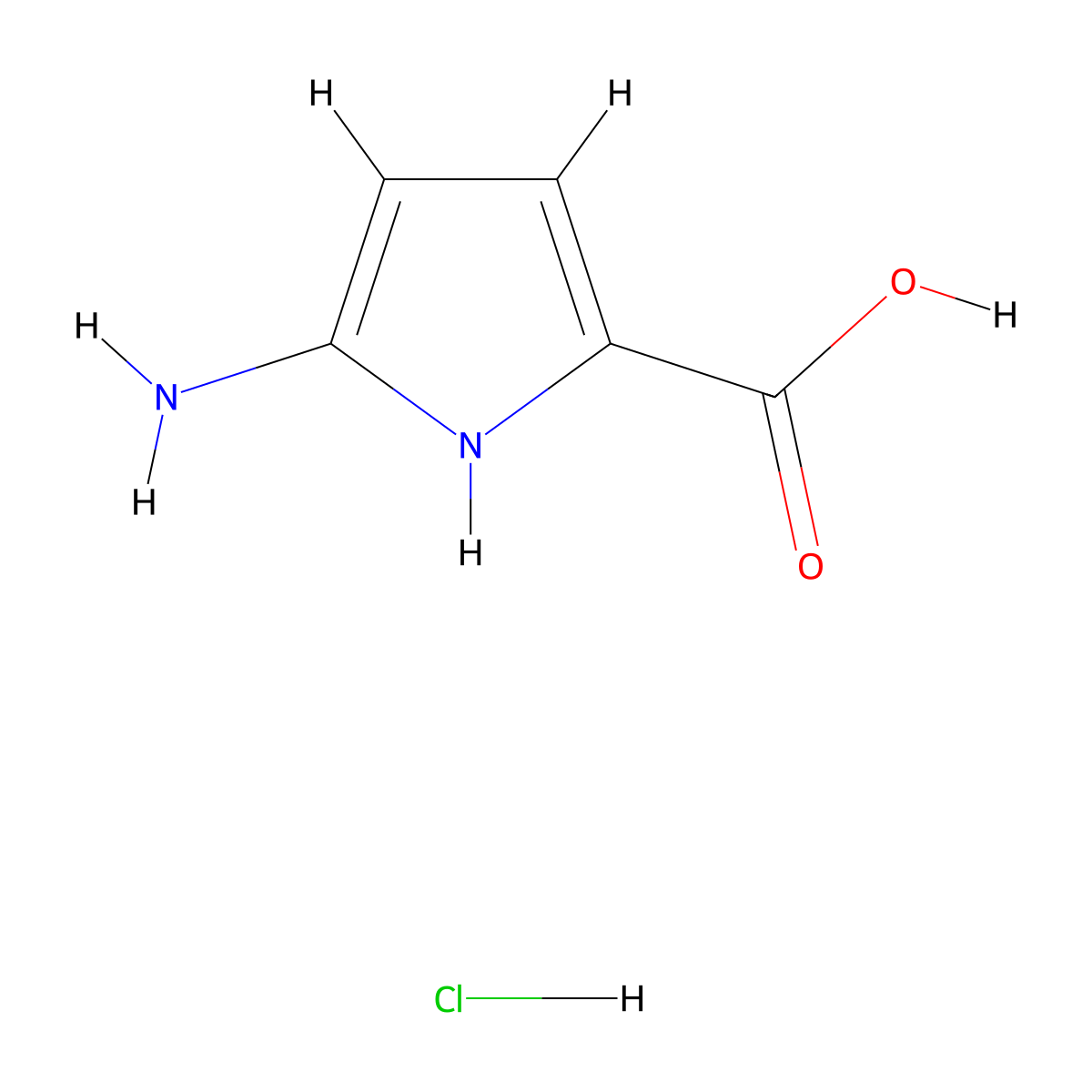 5-Amino-1H-pyrrole-2-carboxylic acid hydrochloride molecular structure, CAS 1956369-53-1
