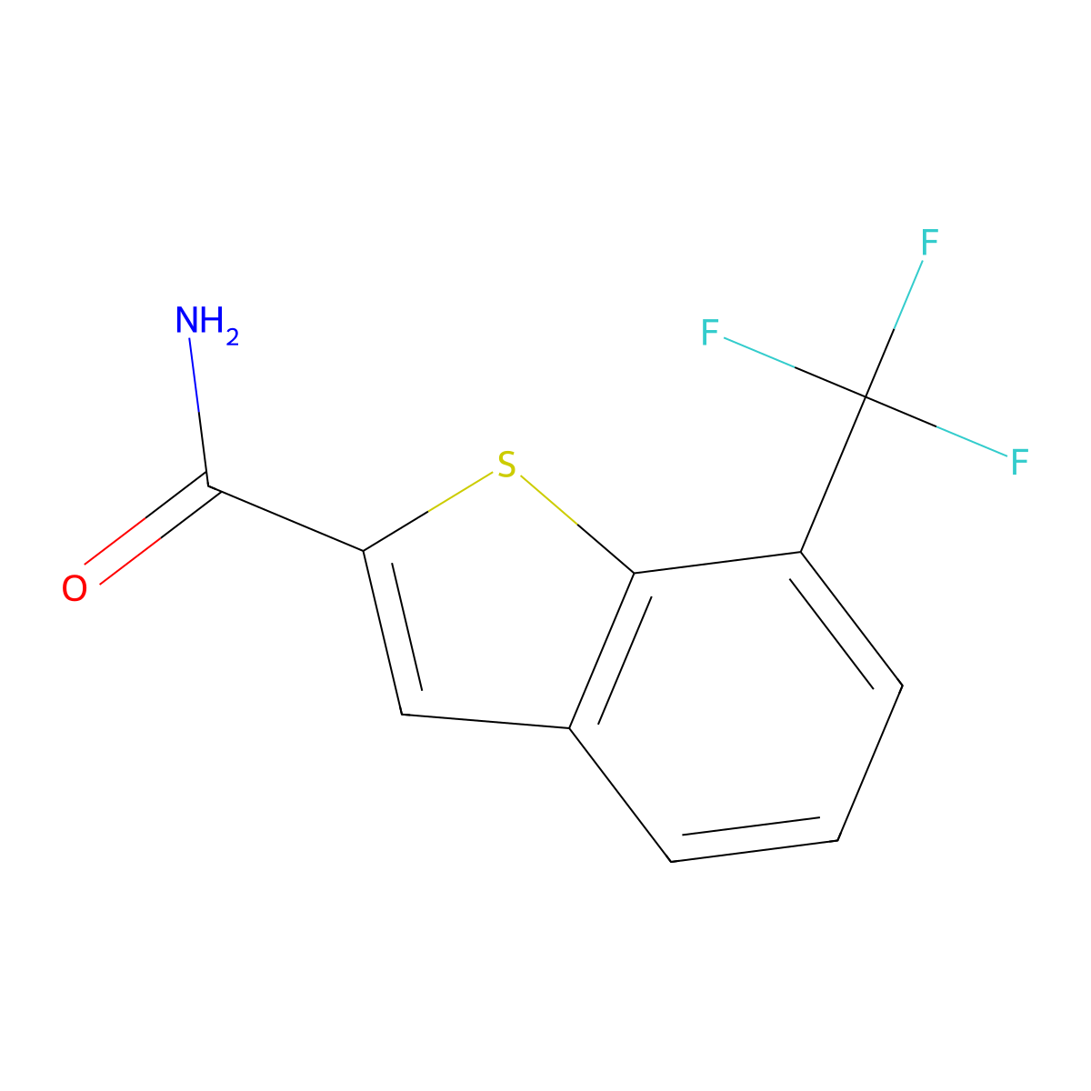 7-(Trifluoromethyl)benzothiophene-2-carboxamide molecular structure, CAS 1956369-80-4