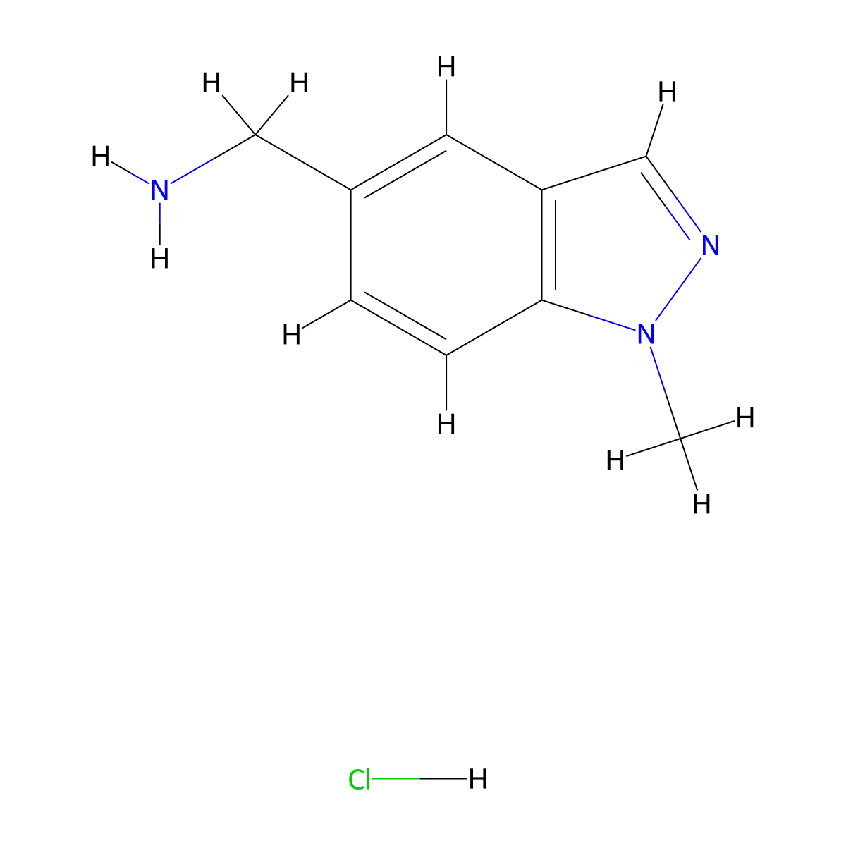 (1-Methyl-1H-indazol-5-yl)methanamine hydrochloride molecular structure, CAS 1956369-81-5