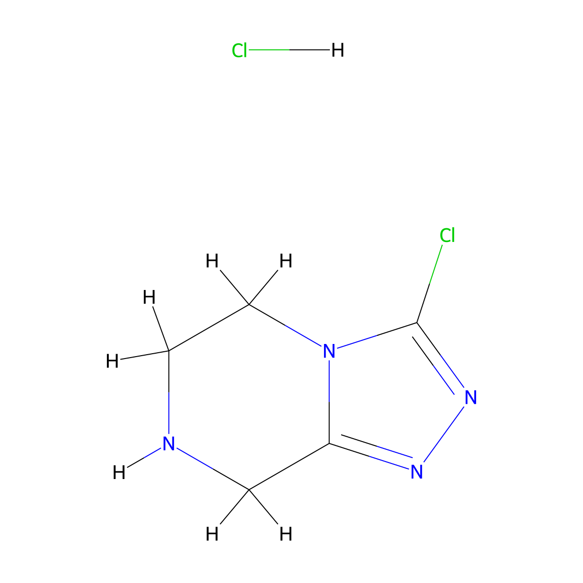 3-Chloro-5,6,7,8-tetrahydro-[1,2,4]triazolo[4,3-a]pyrazine hydrochloride molecular structure, CAS 1956369-87-1