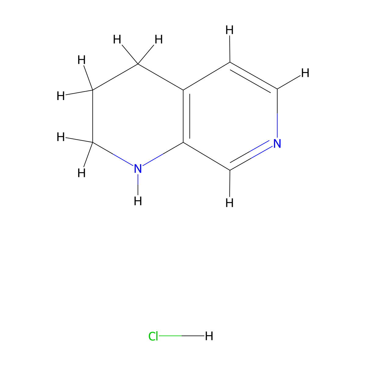 1,2,3,4-Tetrahydro-1,7-naphthyridine hydrochloride molecular structure, CAS 1956370-06-1