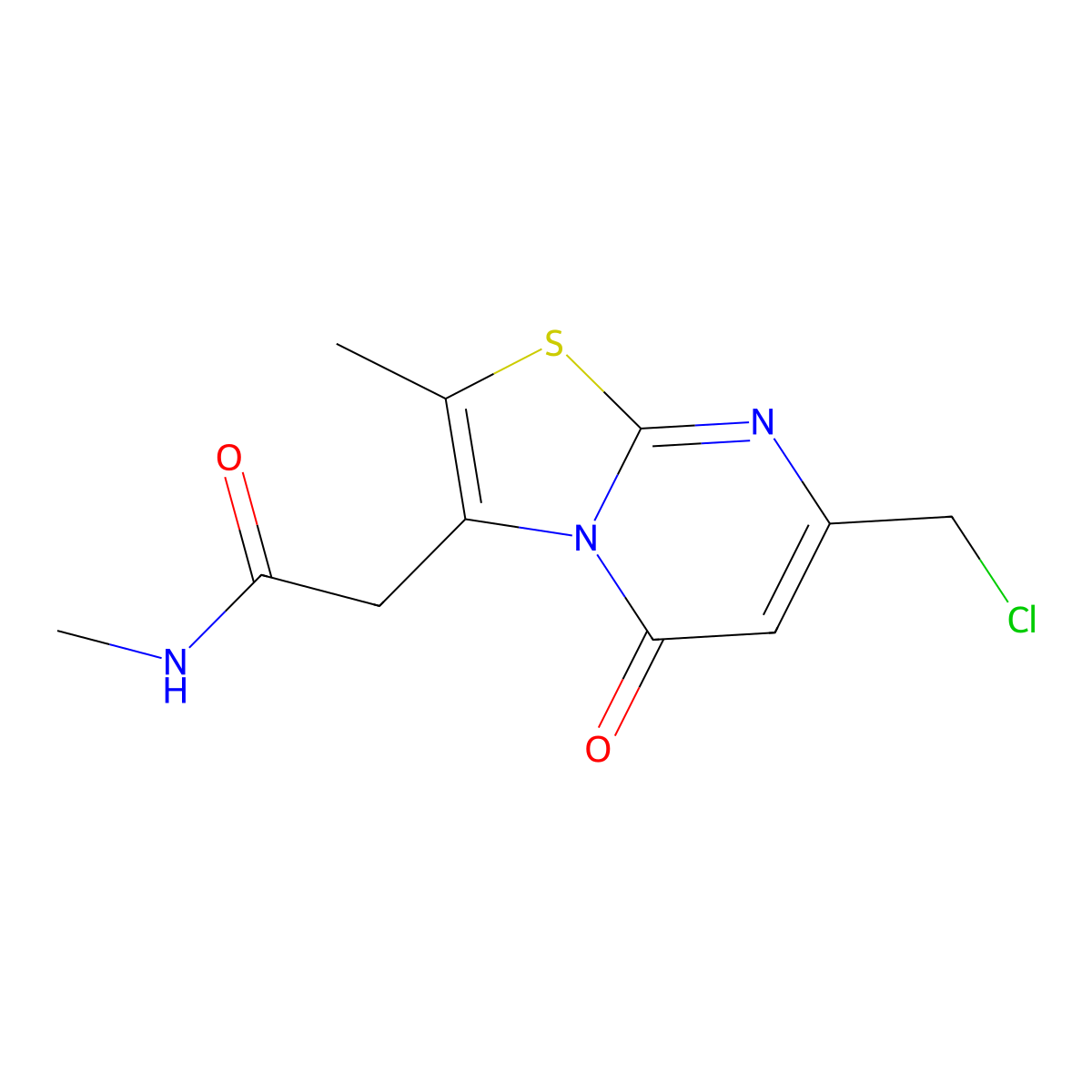 2-(7-(Chloromethyl)-2-methyl-5-oxo-5H-thiazolo[3,2-a]pyrimidin-3-yl)-N-methylacetamide molecular structure, CAS 1956370-17-4