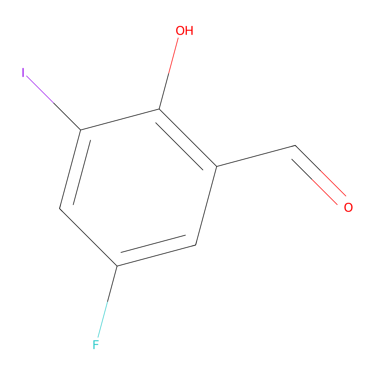 5-Fluoro-2-hydroxy-3-iodobenzaldehyde molecular structure, CAS 1956370-28-7