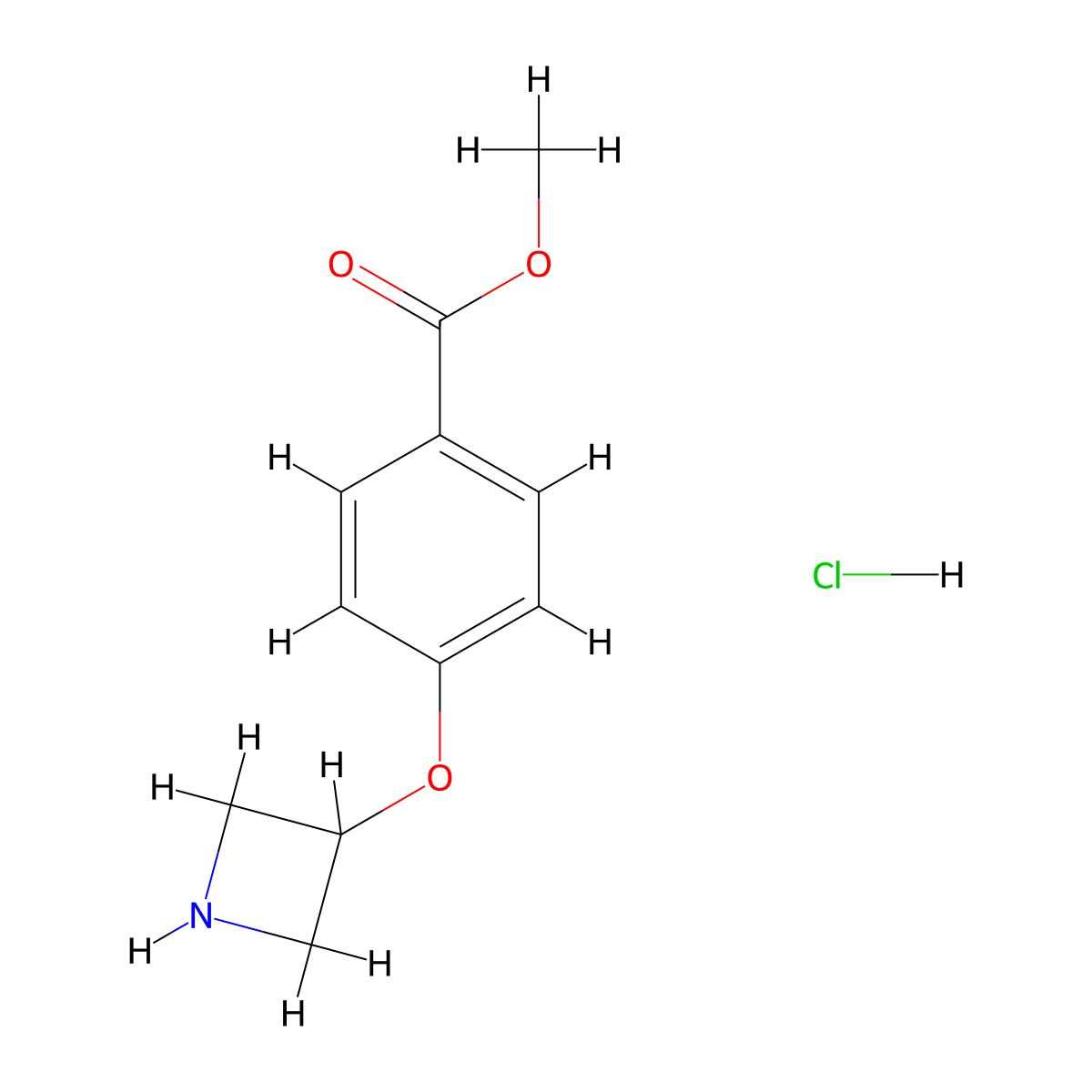 Methyl 4-(azetidin-3-yloxy)benzoate hydrochloride molecular structure, CAS 1956370-41-4