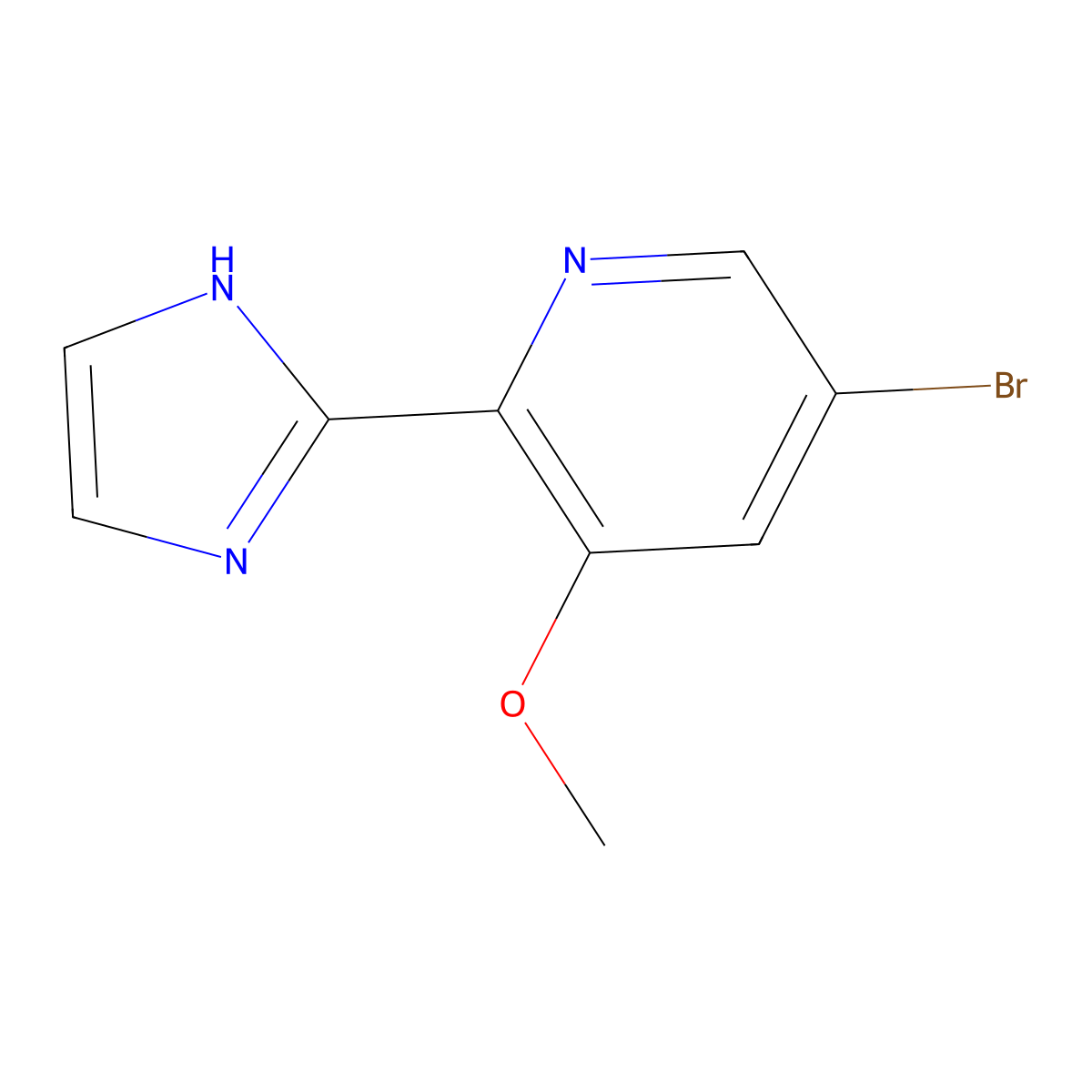 5-Bromo-2-(1H-imidazol-2-yl)-3-methoxypyridine molecular structure, CAS 1956370-57-2