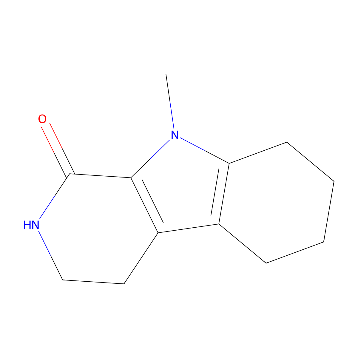 9-Methyl-2,3,4,5,6,7,8,9-octahydro-1H-pyrido[3,4-b]indol-1-one molecular structure, CAS 1956370-60-7