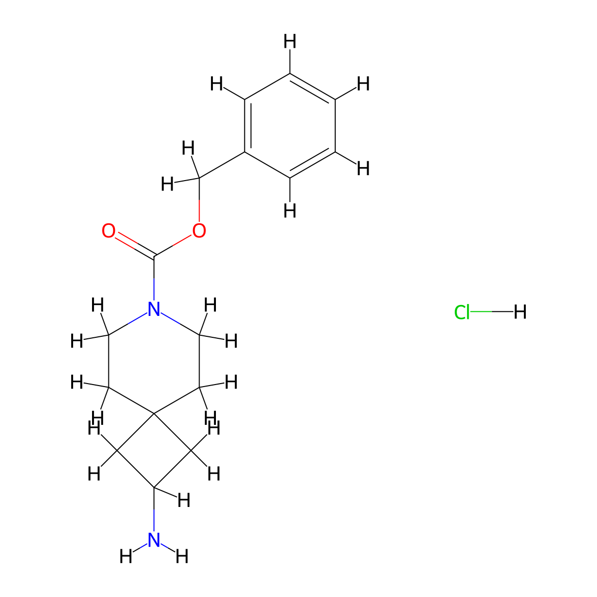 Benzyl 2-amino-7-azaspiro[3.5]nonane-7-carboxylate hydrochloride molecular structure, CAS 1956370-64-1