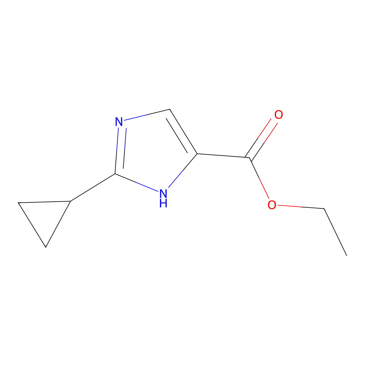 Ethyl 2-cyclopropyl-1H-imidazole-5-carboxylate molecular structure, CAS 1956370-72-1
