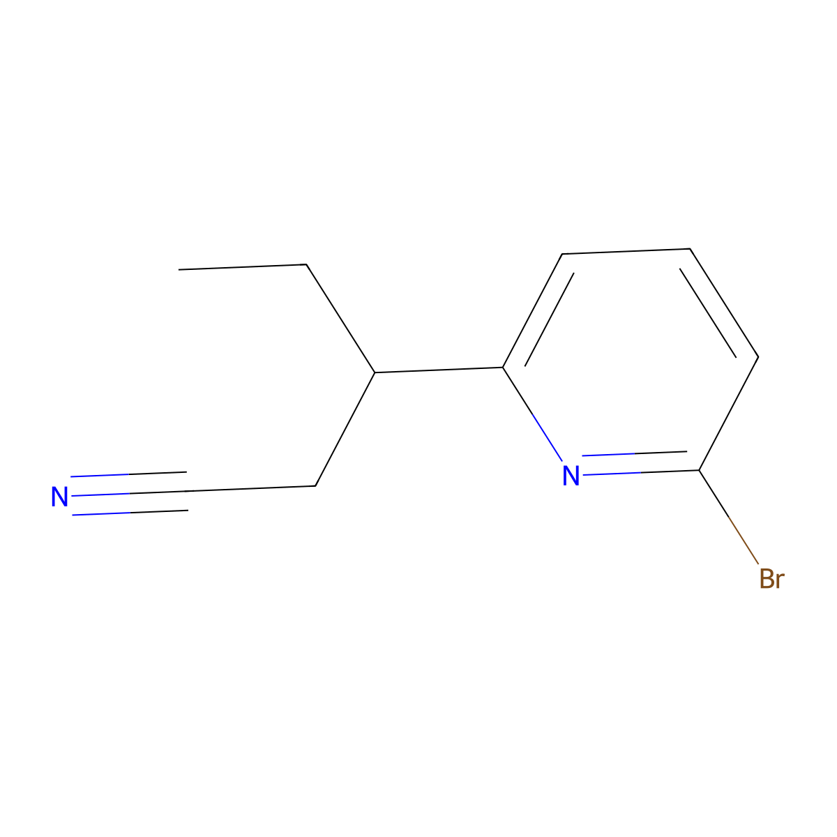 3-(6-Bromopyridin-2-yl)pentanenitrile molecular structure, CAS 1956370-73-2