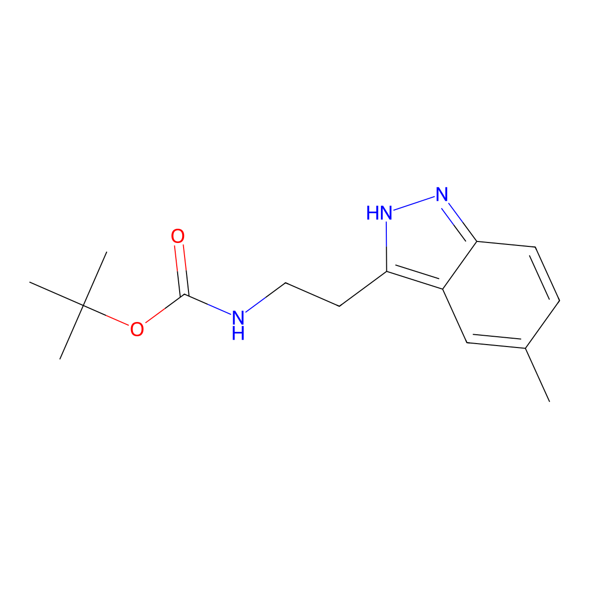 tert-Butyl (2-(5-methyl-1H-indazol-3-yl)ethyl)carbamate molecular structure, CAS 1956370-87-8