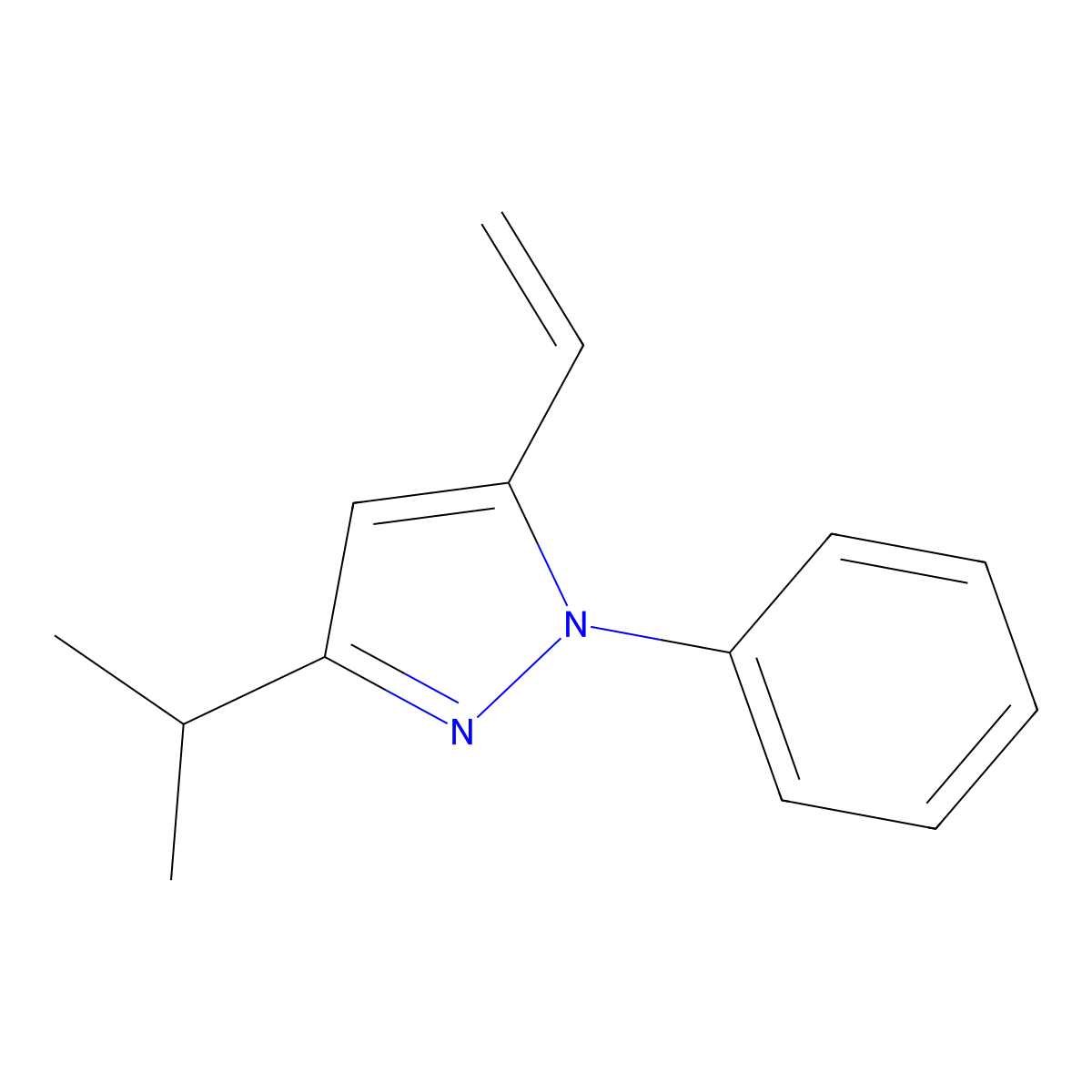 3-Isopropyl-1-phenyl-5-vinyl-1H-pyrazole molecular structure, CAS 1956371-05-3