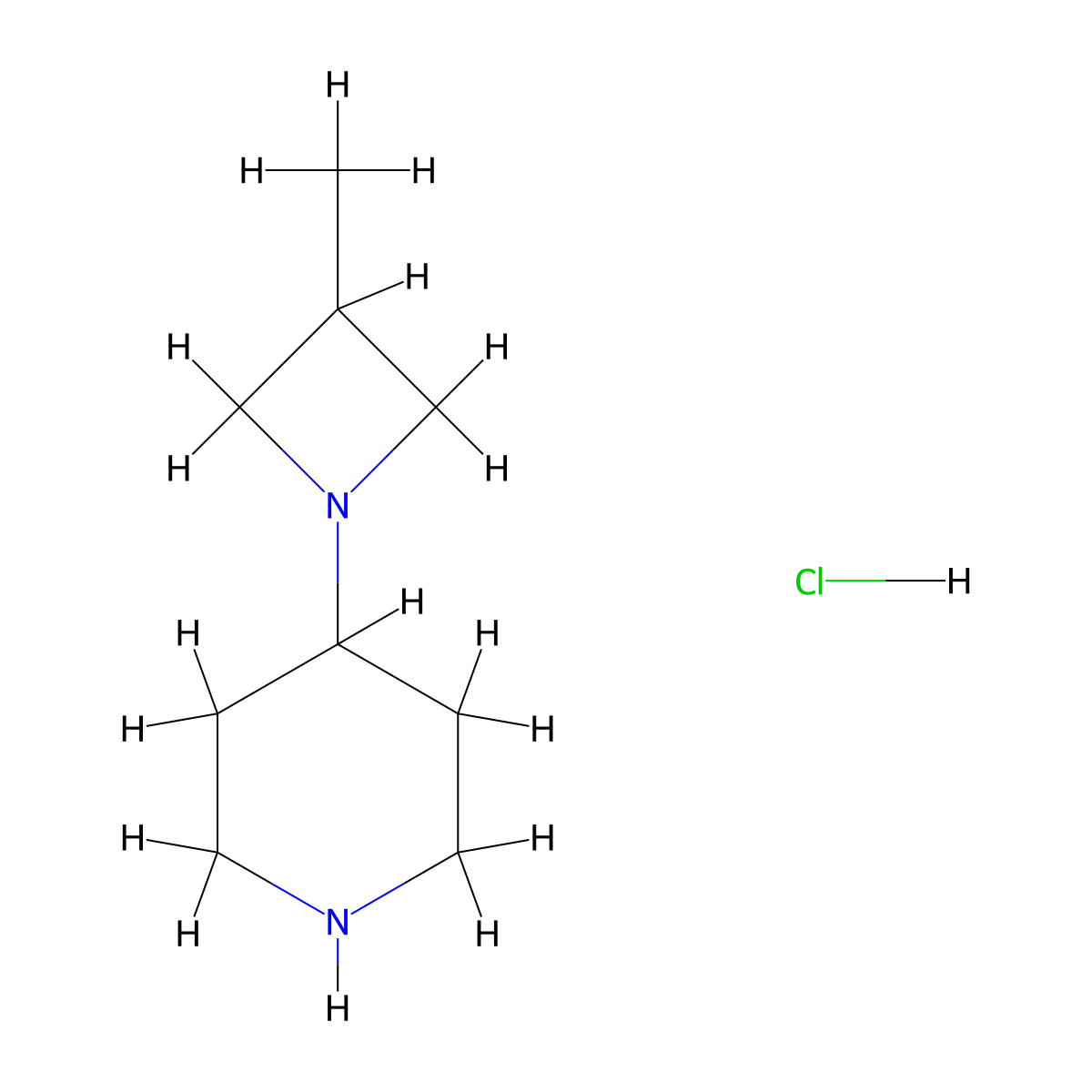 4-(3-Methylazetidin-1-yl)piperidine hydrochloride molecular structure, CAS 1956371-11-1
