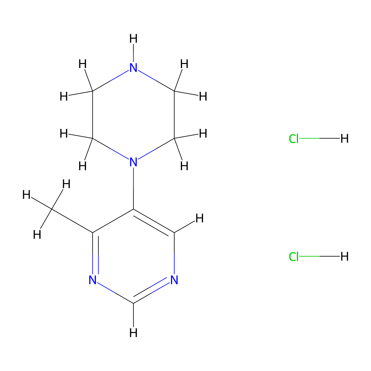 4-Methyl-5-(piperazin-1-yl)pyrimidine dihydrochloride molecular structure, CAS 1956371-14-4