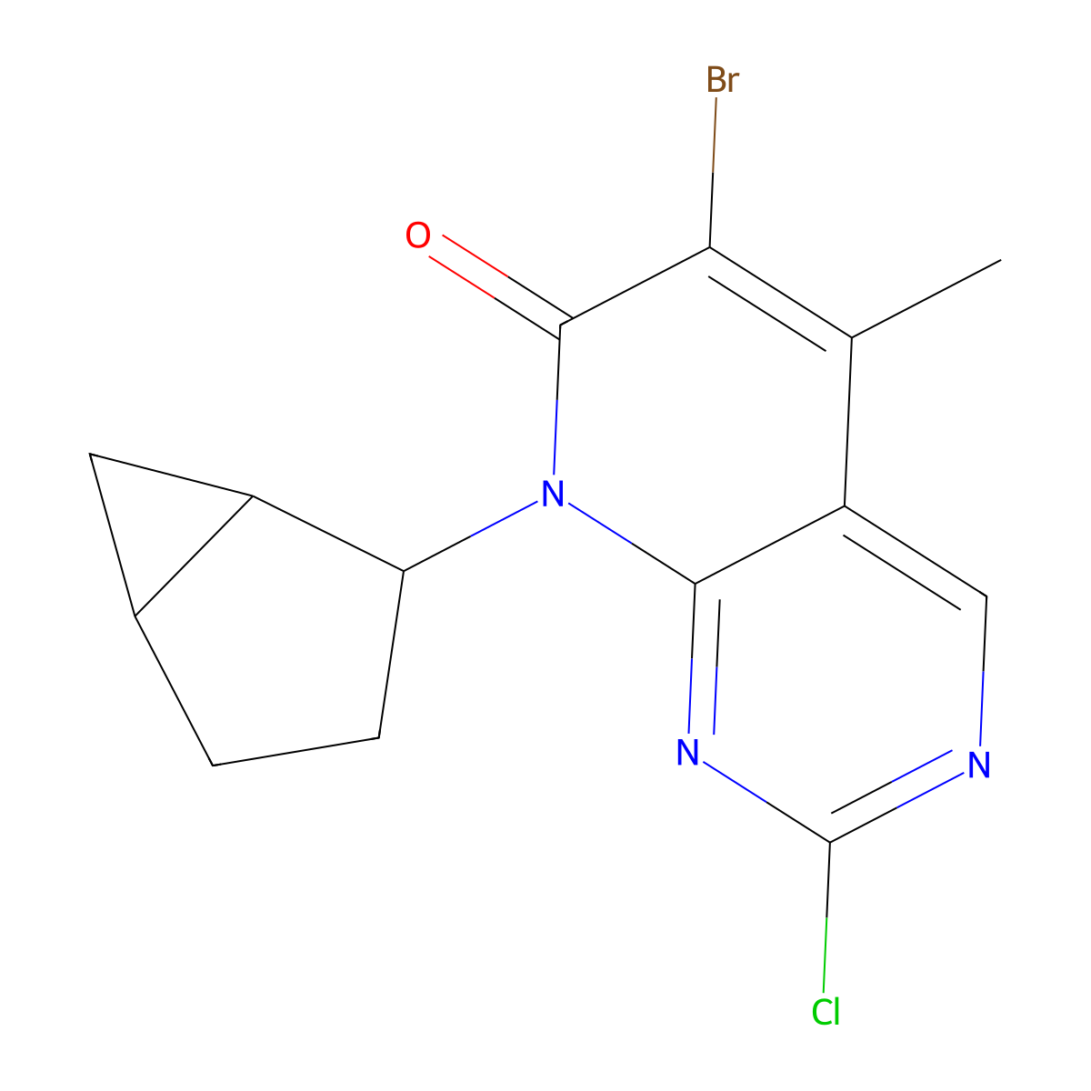 8-(Bicyclo[3.1.0]hexan-2-yl)-6-bromo-2-chloro-5-methylpyrido[2,3-d]pyrimidin-7(8H)-one molecular structure, CAS 1956371-28-0
