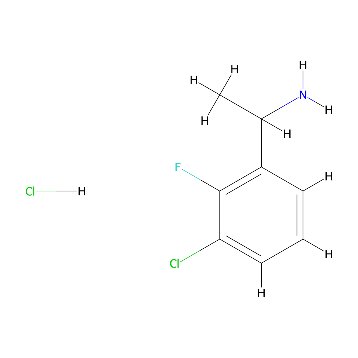 1-(3-Chloro-2-fluorophenyl)ethanamine hydrochloride molecular structure, CAS 1956371-30-4