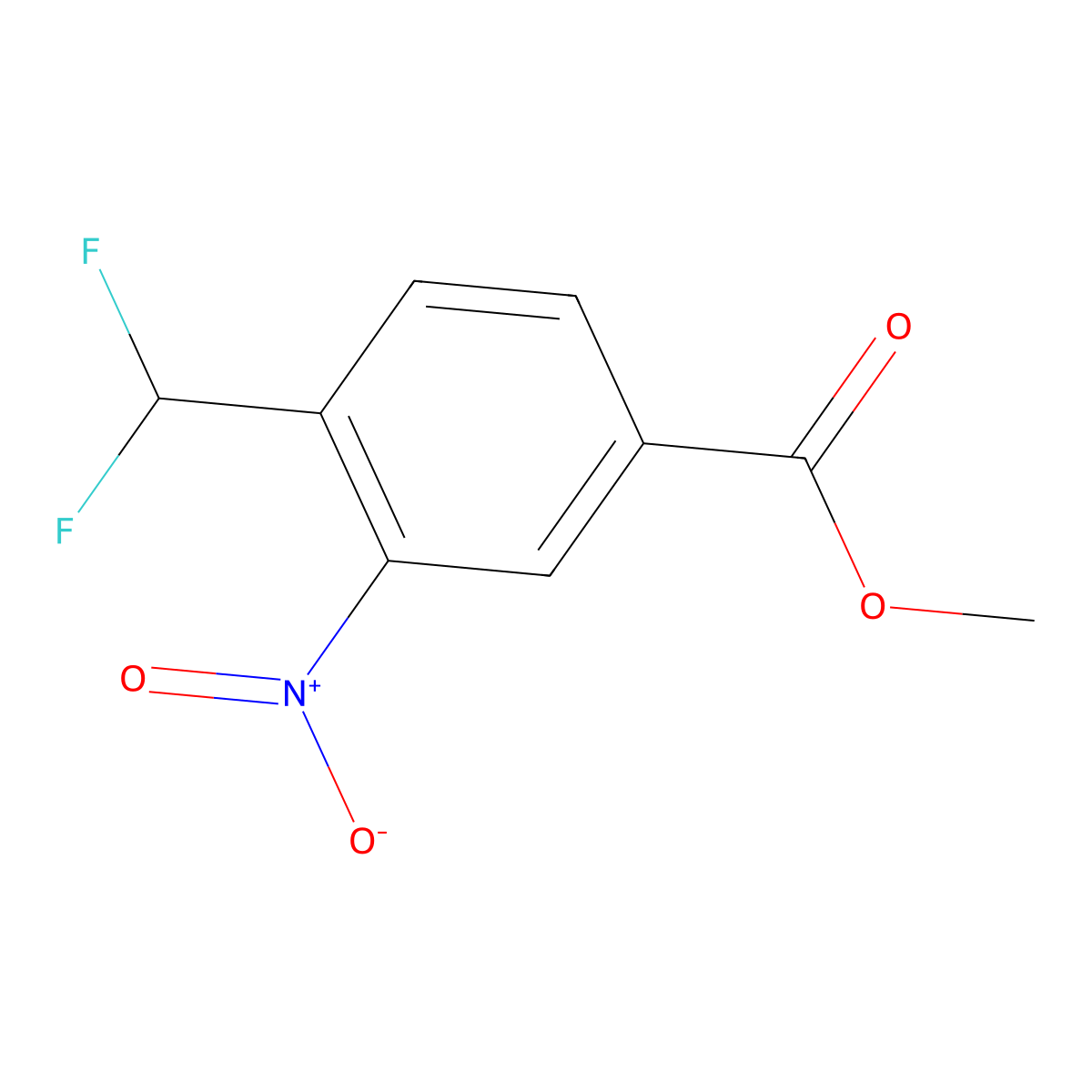 Methyl 4-(difluoromethyl)-3-nitrobenzoate molecular structure, CAS 1956371-33-7