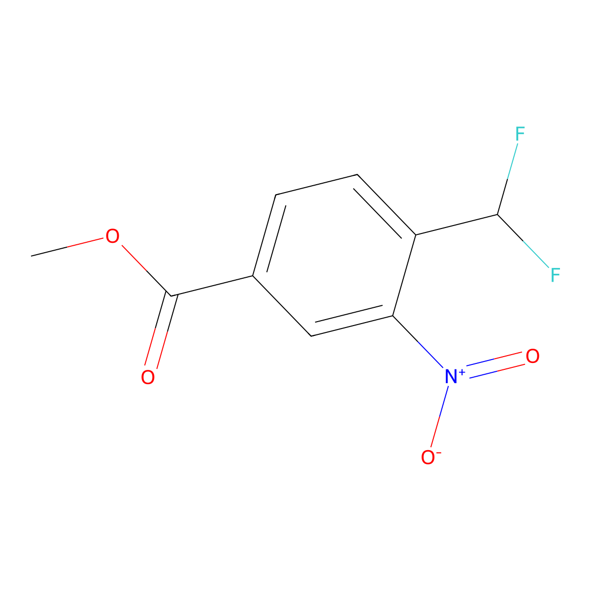 Methyl 4-(difluoromethyl)-3-nitrobenzoate molecular structure, CAS 1956371-33-7