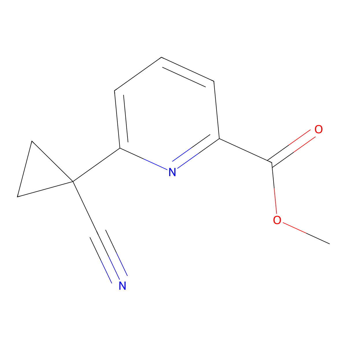 Methyl 6-(1-cyanocyclopropyl)picolinate molecular structure, CAS 1956371-39-3