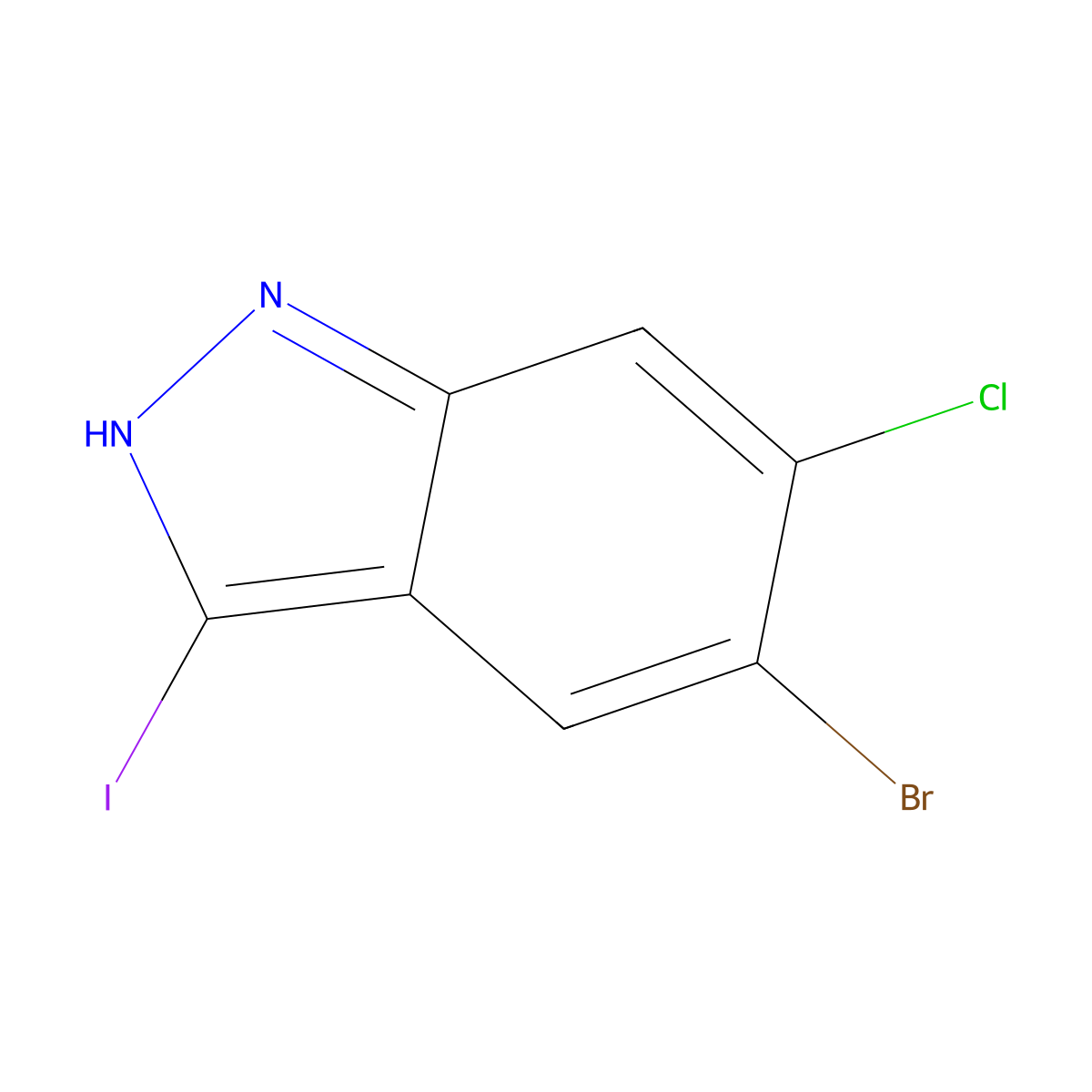 5-Bromo-6-chloro-3-iodo-1H-indazole molecular structure, CAS 1956371-54-2