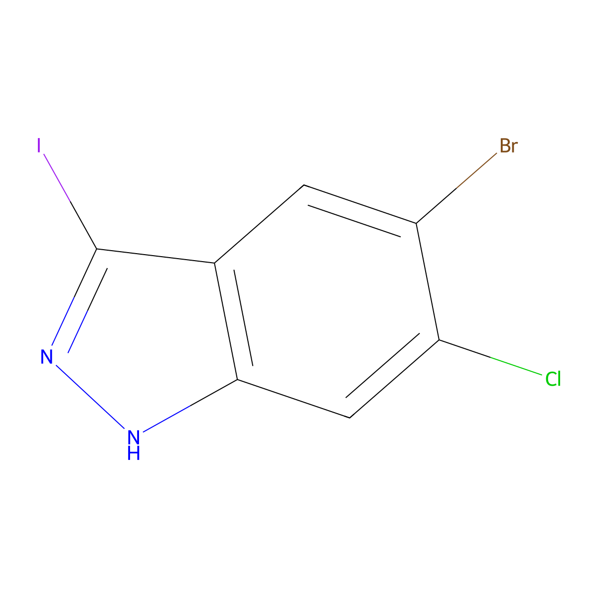 5-Bromo-6-chloro-3-iodo-1H-indazole molecular structure, CAS 1956371-54-2