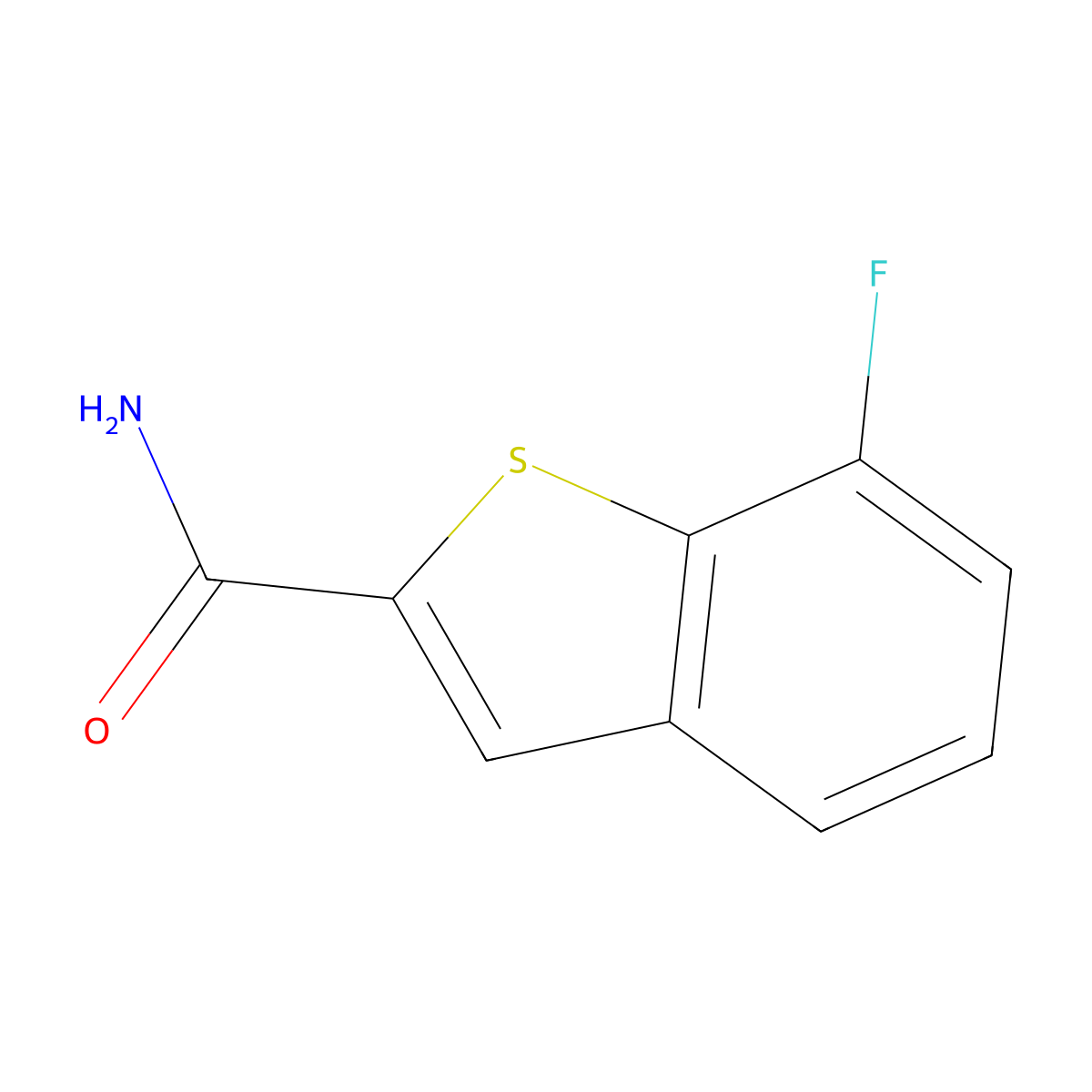 7-Fluoro-1-benzothiophene-2-carboxamide molecular structure, CAS 1956371-69-9