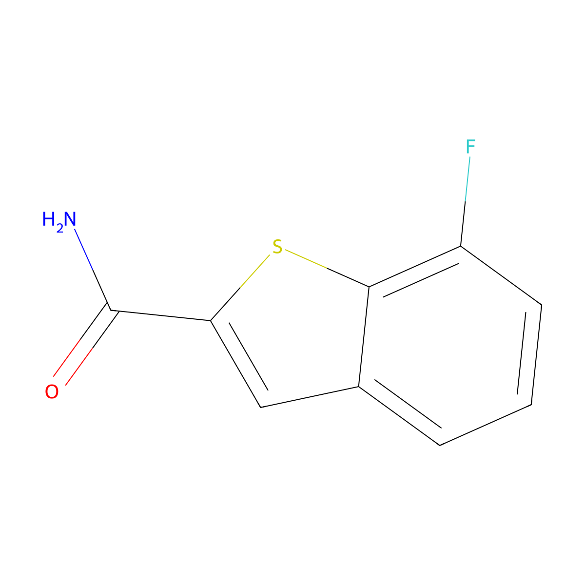 7-Fluoro-1-benzothiophene-2-carboxamide molecular structure, CAS 1956371-69-9