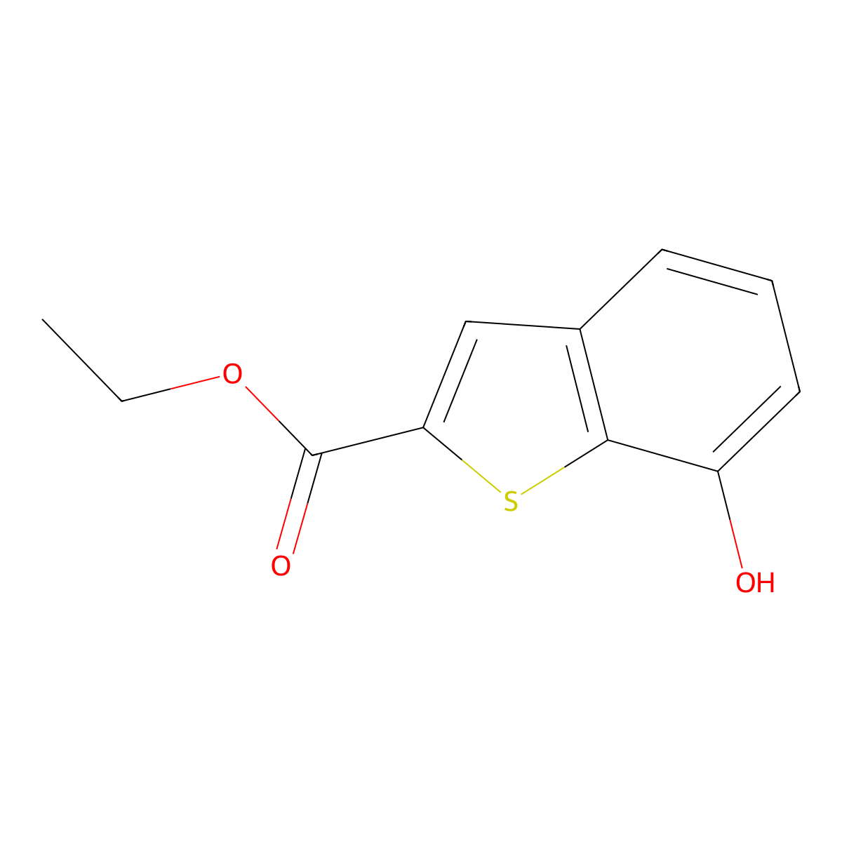 Ethyl 7-hydroxybenzo[b]thiophene-2-carboxylate molecular structure, CAS 1956371-74-6