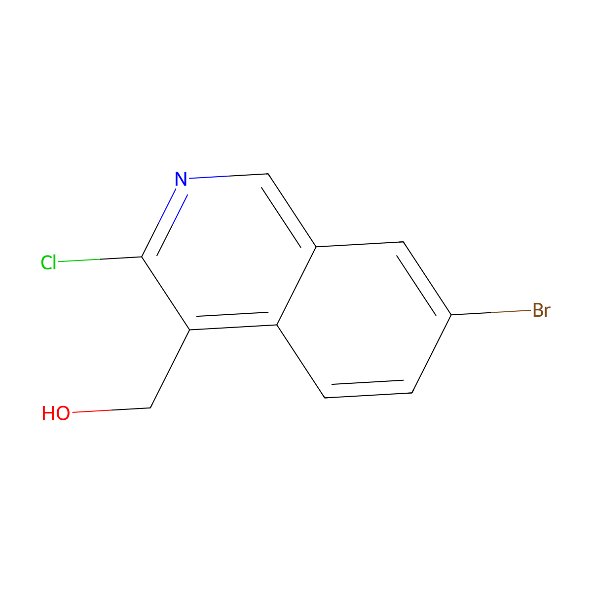 (7-Bromo-3-chloroisoquinolin-4-yl)methanol molecular structure, CAS 1956371-81-5