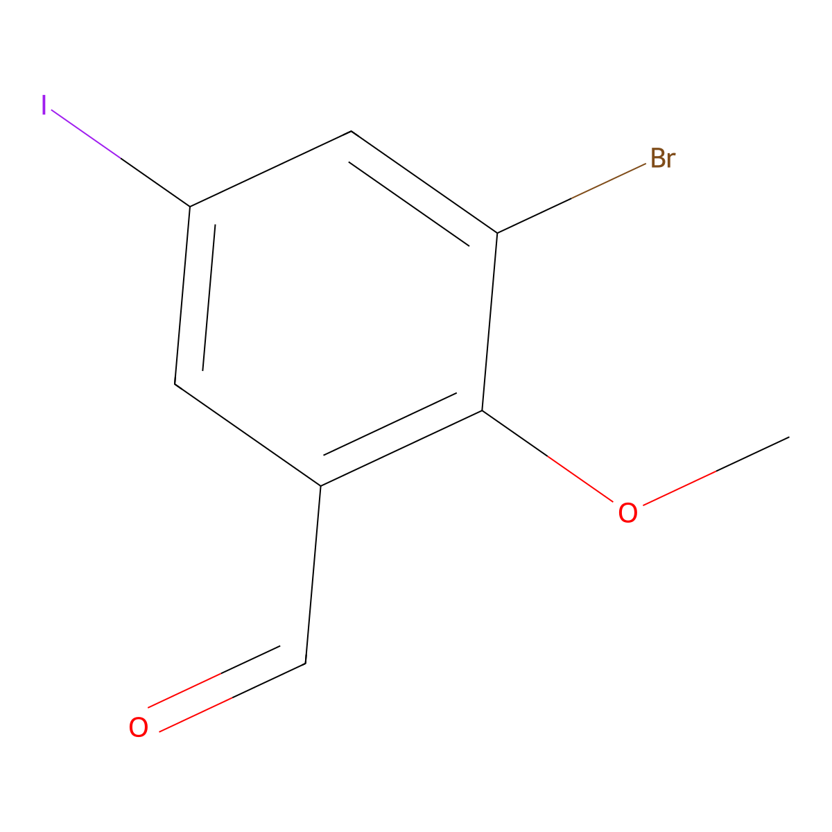 3-Bromo-5-iodo-2-methoxybenzaldehyde molecular structure, CAS 1956372-13-6
