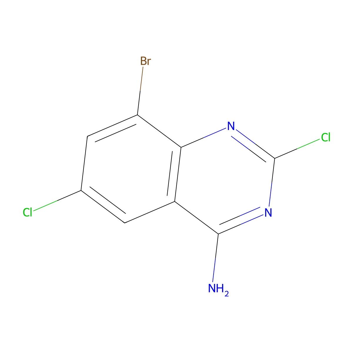 8-Bromo-2,6-dichloroquinazolin-4-amine molecular structure, CAS 1956374-64-3