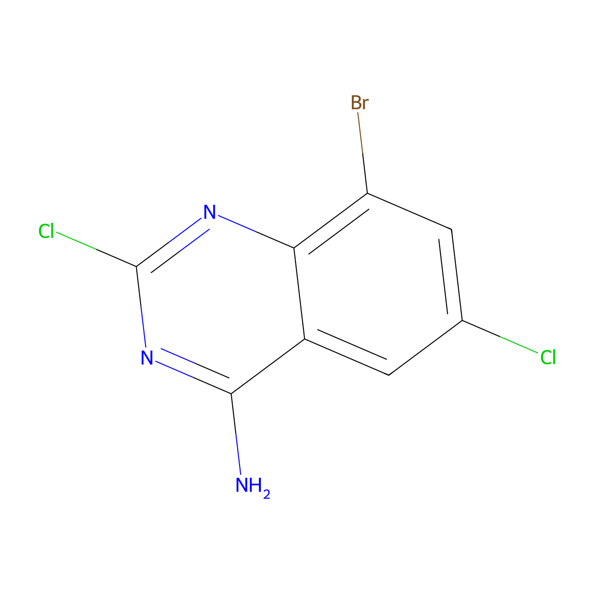 8-Bromo-2,6-dichloroquinazolin-4-amine molecular structure, CAS 1956374-64-3