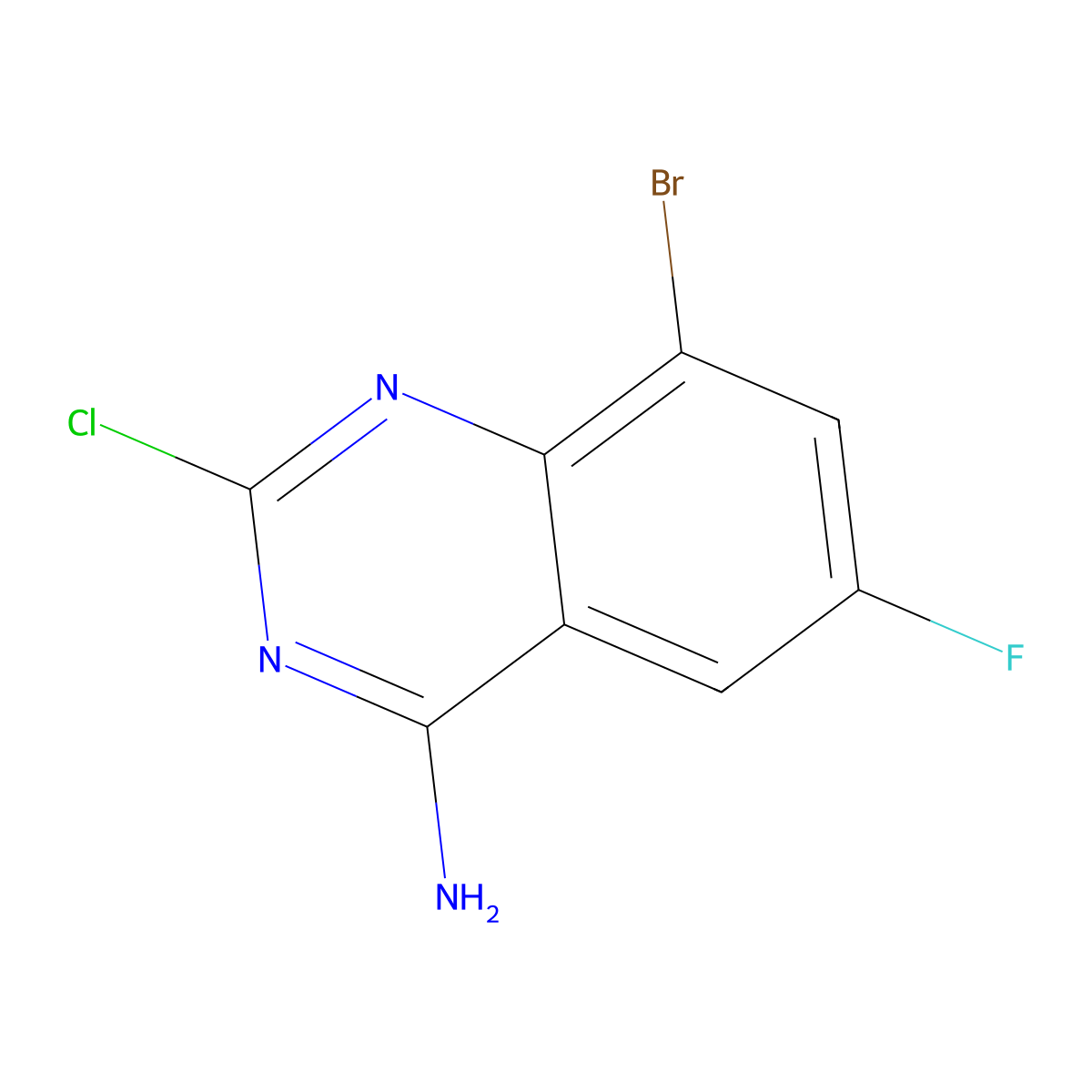 8-Bromo-2-chloro-6-fluoroquinazolin-4-amine molecular structure, CAS 1956374-69-8