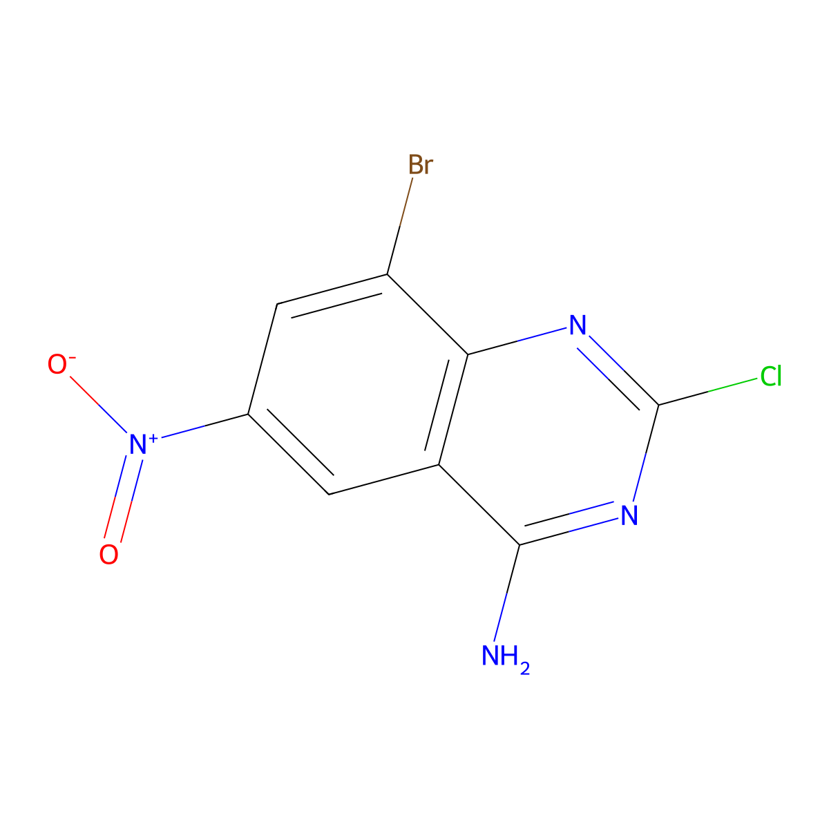 8-Bromo-2-chloro-6-nitroquinazolin-4-amine molecular structure, CAS 1956374-74-5