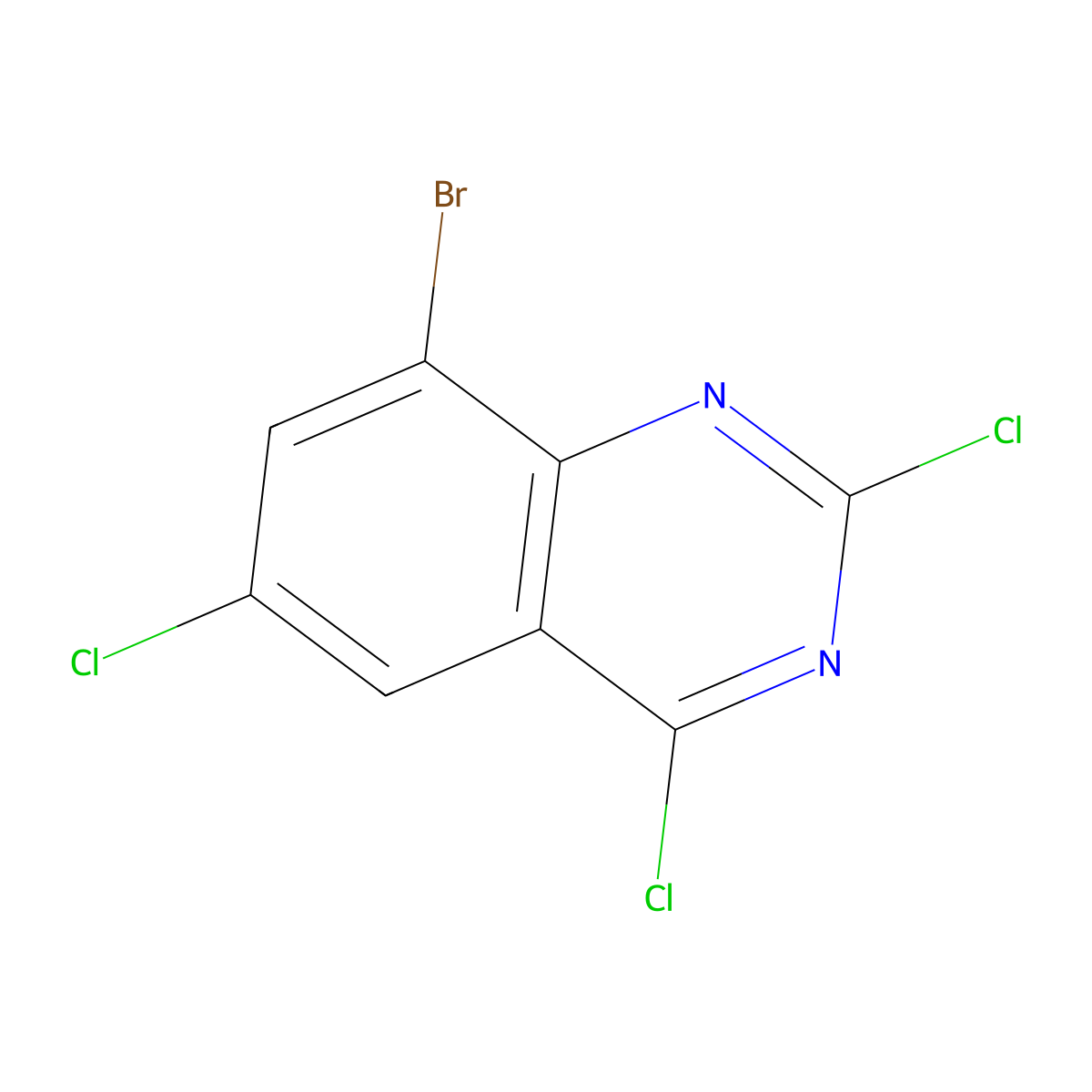 8-Bromo-2,4,6-trichloroquinazoline molecular structure, CAS 1956375-12-4