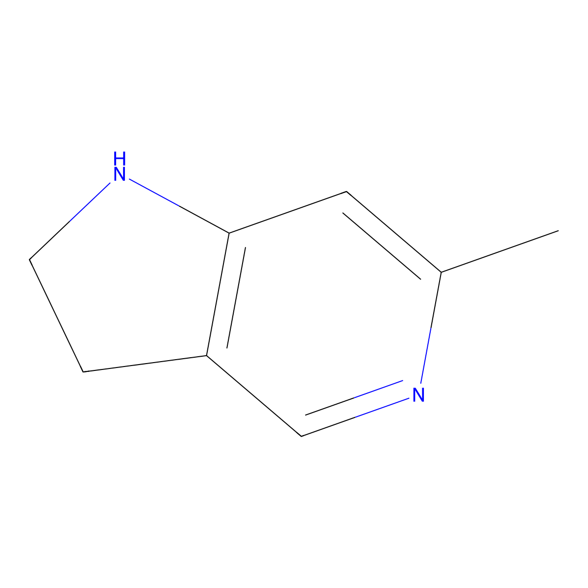 6-methyl-2,3-dihydro-1H-pyrrolo[3,2-c]pyridine molecular structure, CAS 1956375-86-2