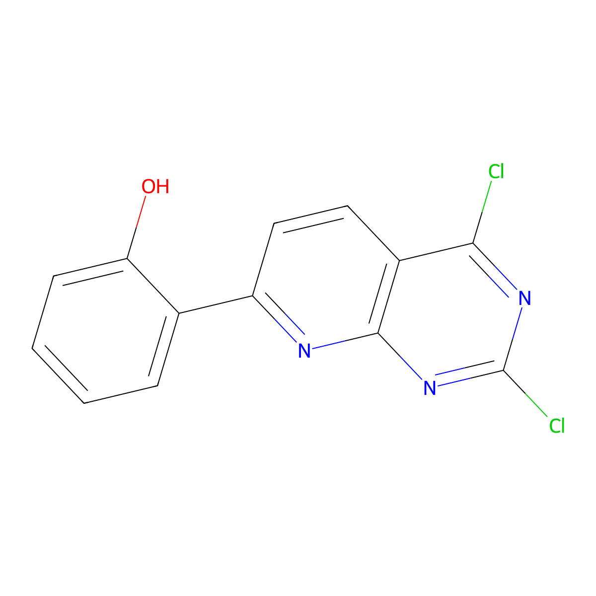 2-(2,4-Dichloropyrido[2,3-D]pyrimidin-7-YL)phenol molecular structure, CAS 1956376-01-4