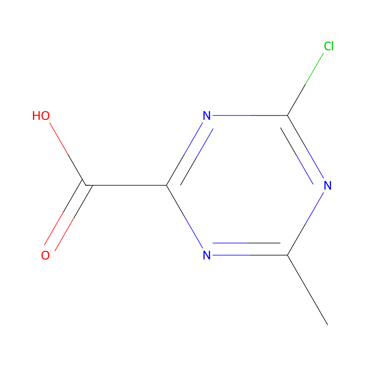 4-Chloro-6-methyl-1,3,5-triazine-2-carboxylic acid molecular structure, CAS 1956376-15-0